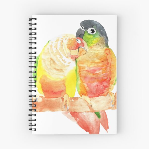 Item preview, Green-cheeked conure lover watercolor designed and sold by L'Atelier Oranjade.