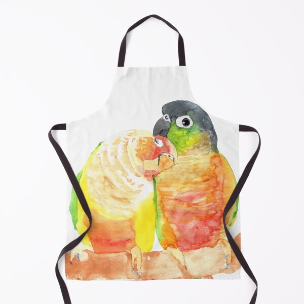 Item preview, Green-cheeked conure lover watercolor designed and sold by L'Atelier Oranjade.