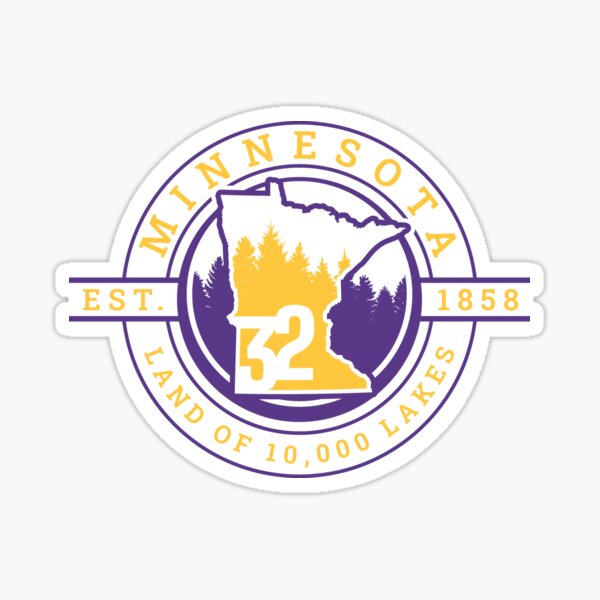 Minnesota North Star State Logo Vikings Variation Sticker for Sale by  2891Design