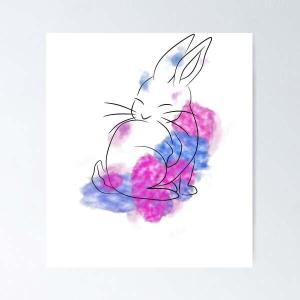 Item preview, Rabbit watercolor designed and sold by MeerkatArt.