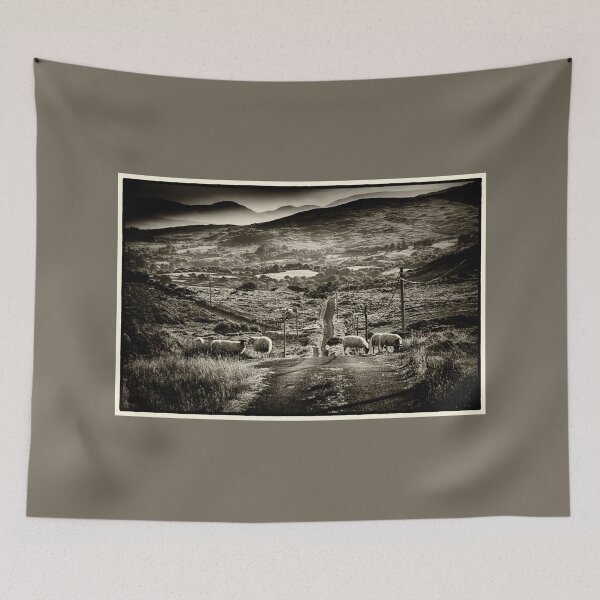 Item preview, Sheep on Irish Country Road Beara Peninsula Art Print designed and sold by ROADTROOPER.