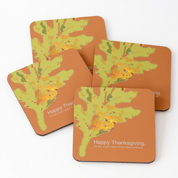 Item preview, Happy Thanksgiving, humor funny sardonic pandemic, painting with typography  designed and sold by djrunnels.