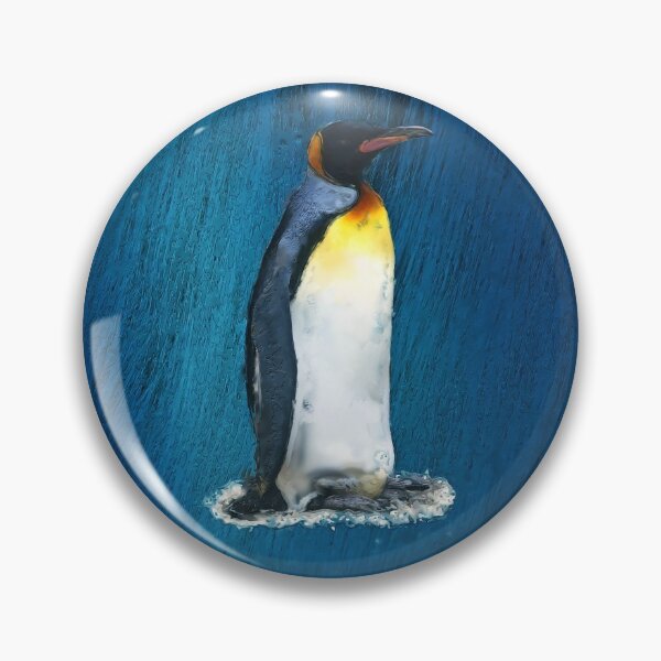 Item preview, Awesome oil paint Penguin| emperor penguin lovers, blue background  designed and sold by A7med-Design.