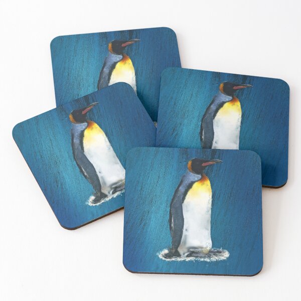 Item preview, Awesome oil paint Penguin| emperor penguin lovers, blue background  designed and sold by A7med-Design.