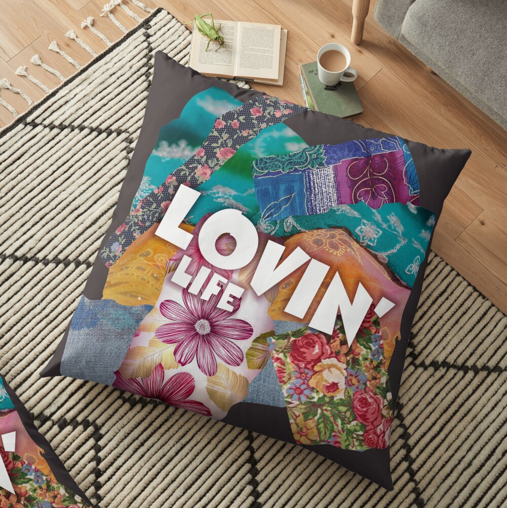 Lovin' Life Patchwork Floor Pillow