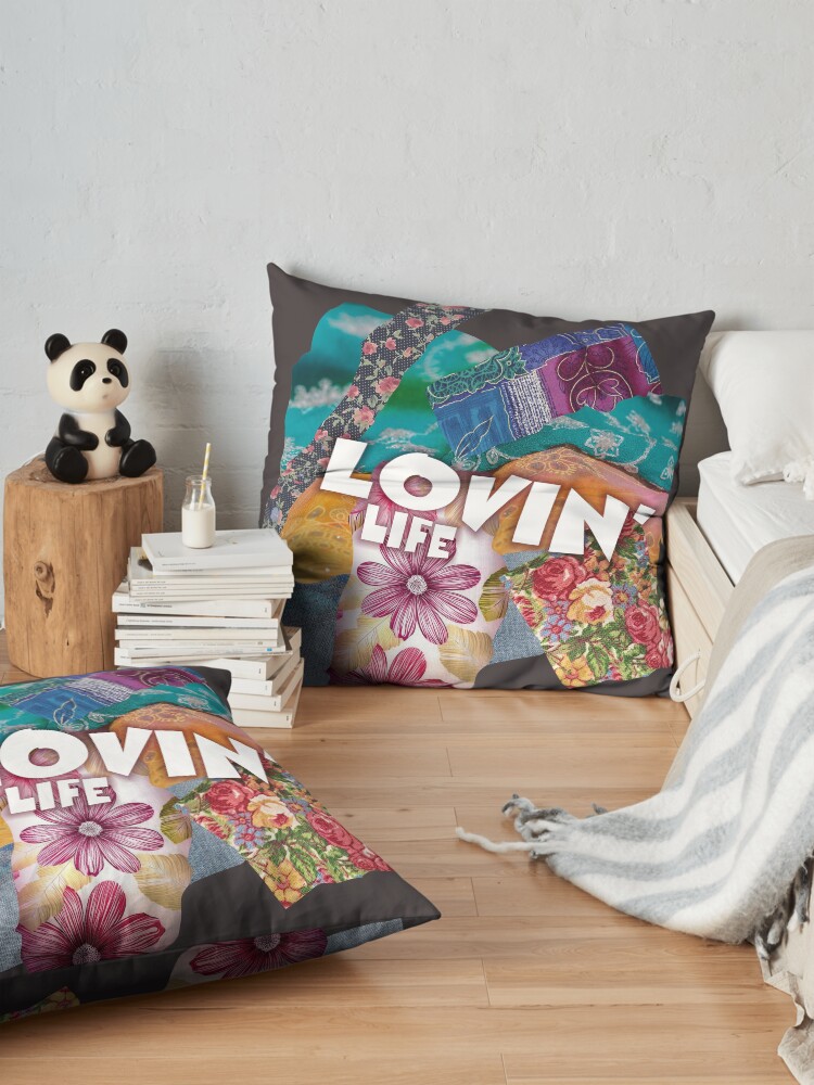 Alternate view of Lovin' Life Patchwork Floor Pillow