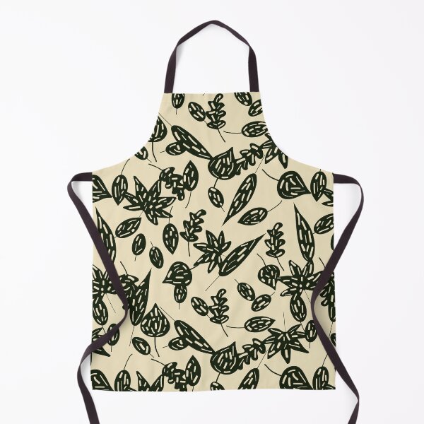 Item preview, Black leaves pattern filled with abstract dashes designed and sold by Elemesca.