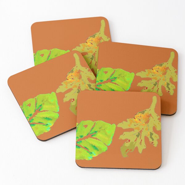 Item preview, Fall Leaves painting with orange background designed and sold by djrunnels.