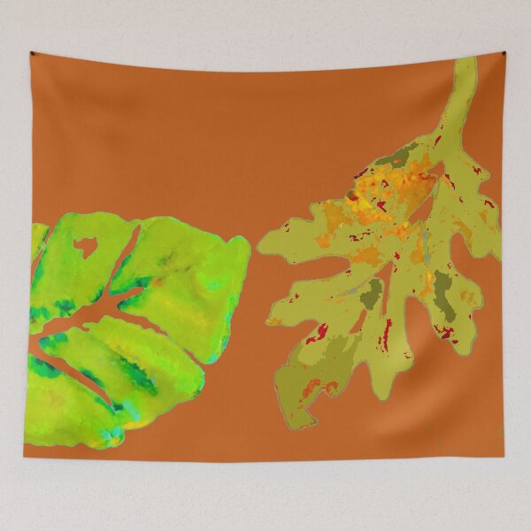 Item preview, Fall Leaves painting with orange background designed and sold by djrunnels.