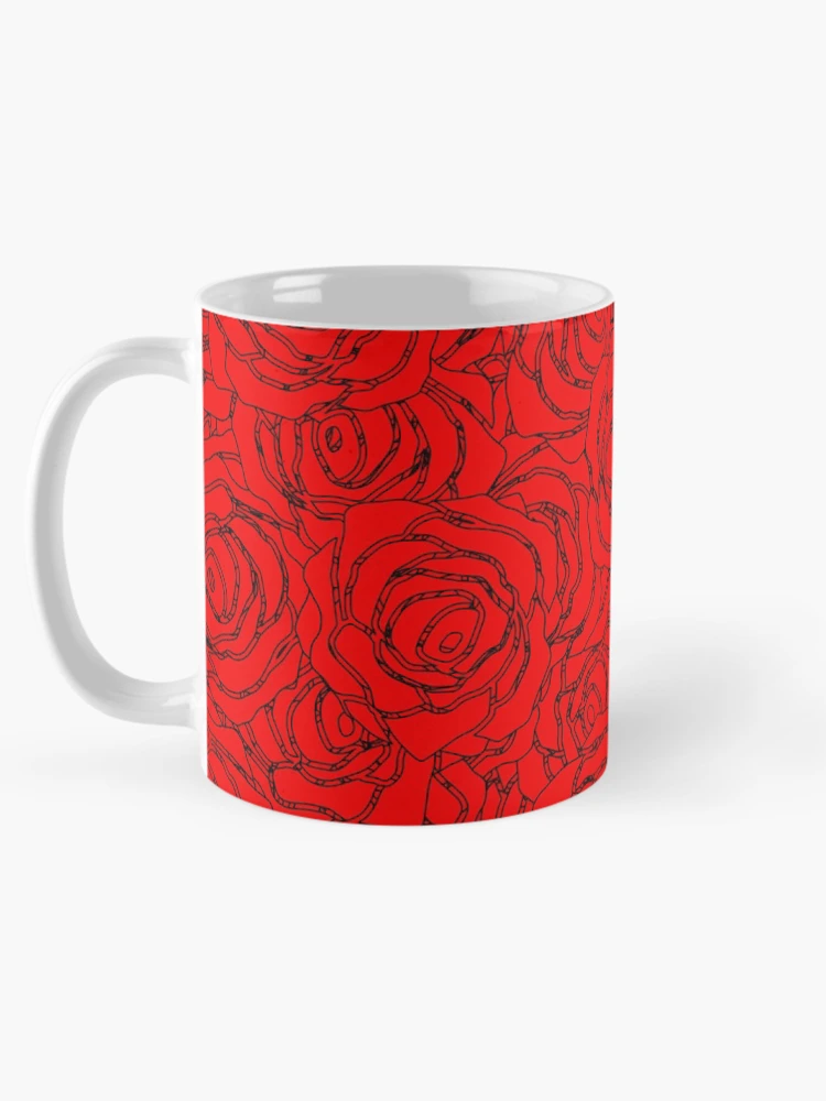 Thumbnail 5 of 6, Coffee Mug, Red Rose Pattern designed and sold by DesignCodeStore.