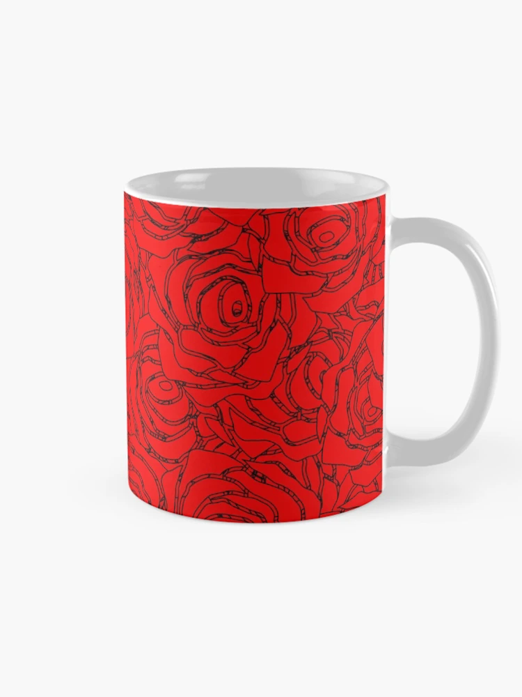 Thumbnail 3 of 6, Coffee Mug, Red Rose Pattern designed and sold by DesignCodeStore.