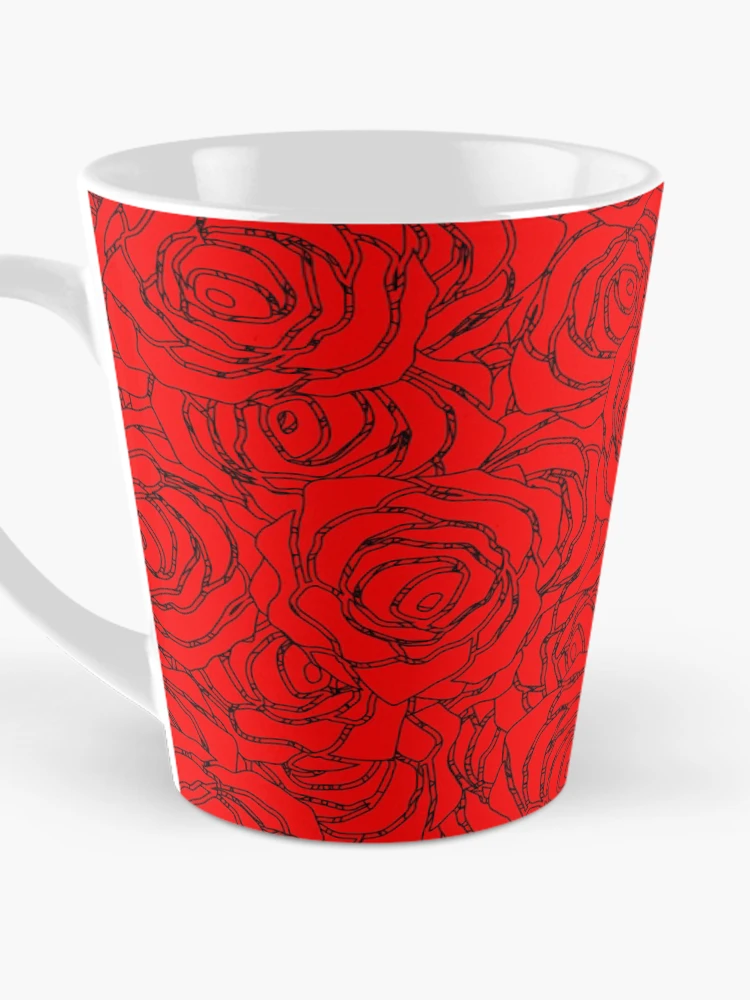 Thumbnail 3 of 4, Coffee Mug, Red Rose Pattern designed and sold by DesignCodeStore.