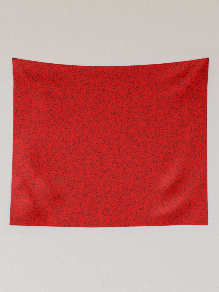 Thumbnail 2 of 3, Tapestry, Red Rose Pattern designed and sold by DesignCodeStore.