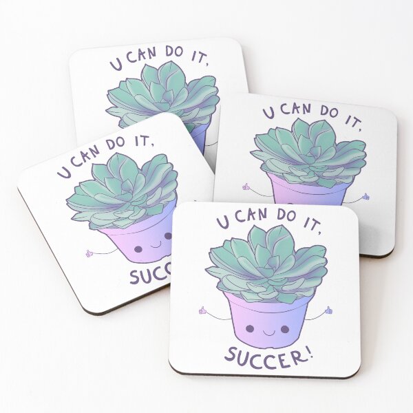 Item preview, You Can Do It, Succer! Supportive Kawaii Succulent Plant designed and sold by illhustration.