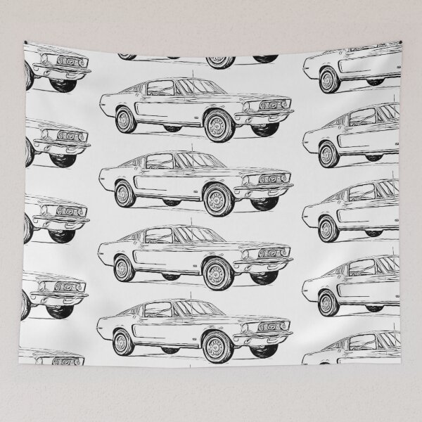 Item preview, 69 Mustang Fastback Wireframe designed and sold by Auto-Prints.