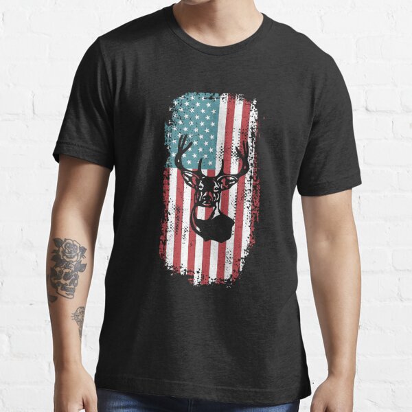 Men's American Flag Bowhunter Patriotic Hunting T-Shirt