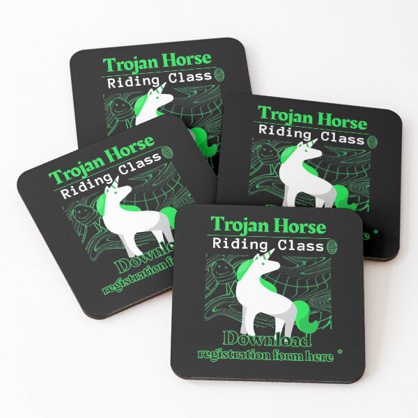 Item preview, Trojan Horse Riding Class - Download form here - Funny Computer Hacker Design designed and sold by aurielphoenix.
