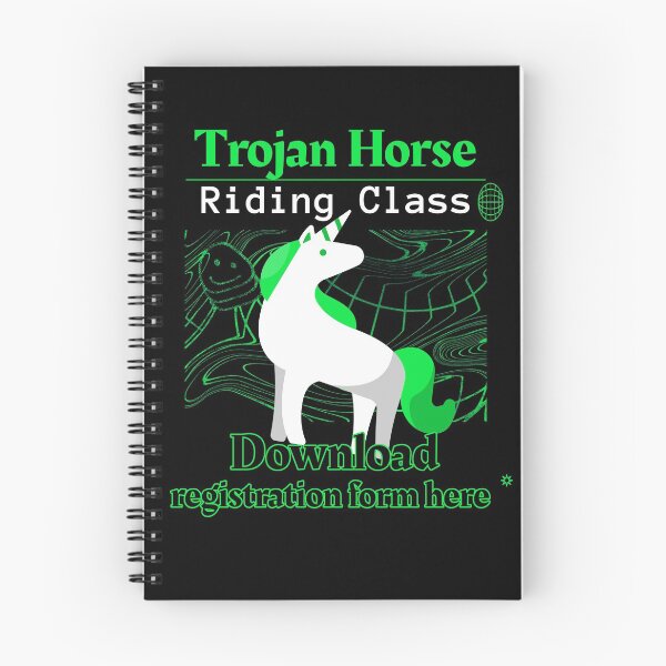 Item preview, Trojan Horse Riding Class - Download form here - Funny Computer Hacker Design designed and sold by aurielphoenix.