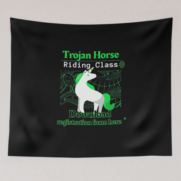 Item preview, Trojan Horse Riding Class - Download form here - Funny Computer Hacker Design designed and sold by aurielphoenix.