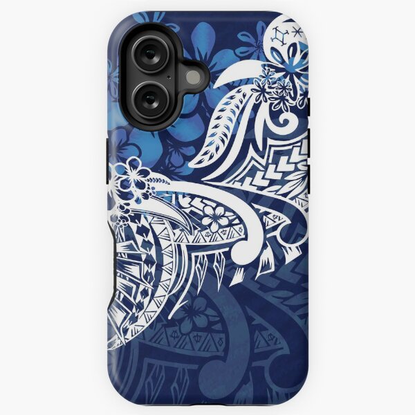 Vista previa del artículo con la obra «Estampado de vestido tiare tribal polinesio - hawaiano - samoano - azul», diseñado y vendido por sunnthreads.