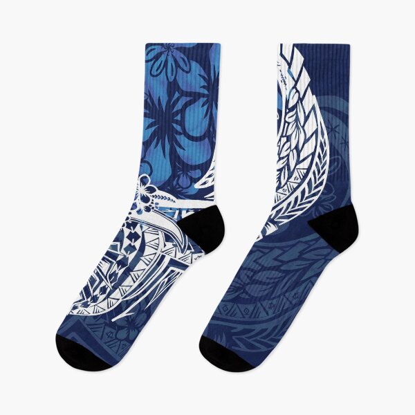 Item preview, Blue Hawaiian - Samoan - Polynesian Tribal Tiare Dress Print designed and sold by sunnthreads.