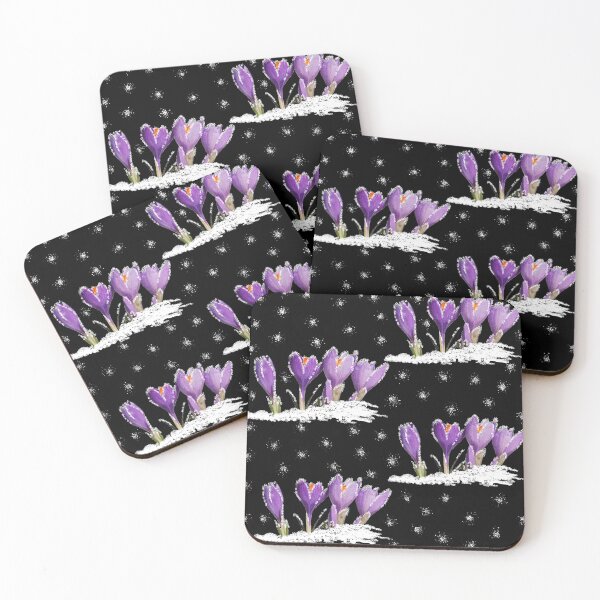 Item preview, blooming crocus black pattern designed and sold by FVO-italydesign.
