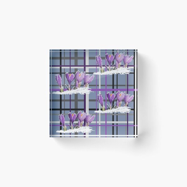 Item preview, blooming crocus tartan pattern designed and sold by FVO-italydesign.