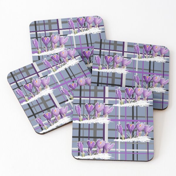Item preview, blooming crocus tartan pattern designed and sold by FVO-italydesign.