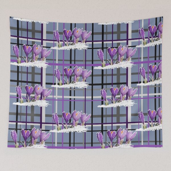 Item preview, blooming crocus tartan pattern designed and sold by FVO-italydesign.