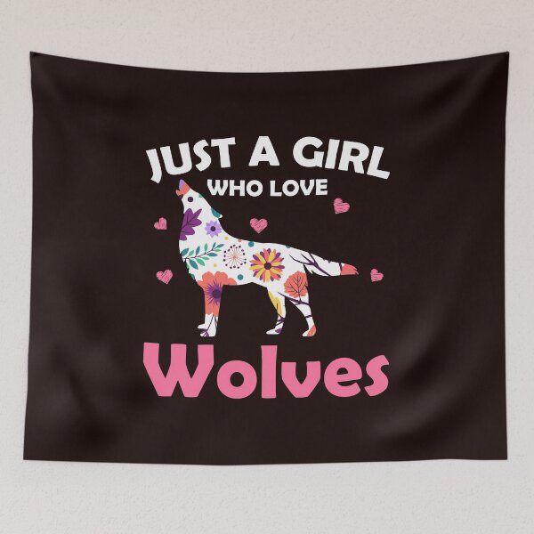Item preview, JUST A GIRL WHO LOVES WOLVES designed and sold by teemaker24.