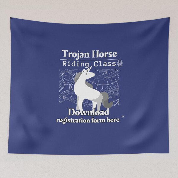 Item preview, Trojan Horse Riding Class - Download form here - Funny Computer Hacker Design designed and sold by aurielphoenix.