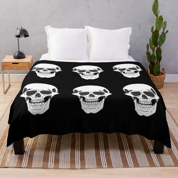 Item preview, Six human skulls - white on black designed and sold by theinkypensieve.