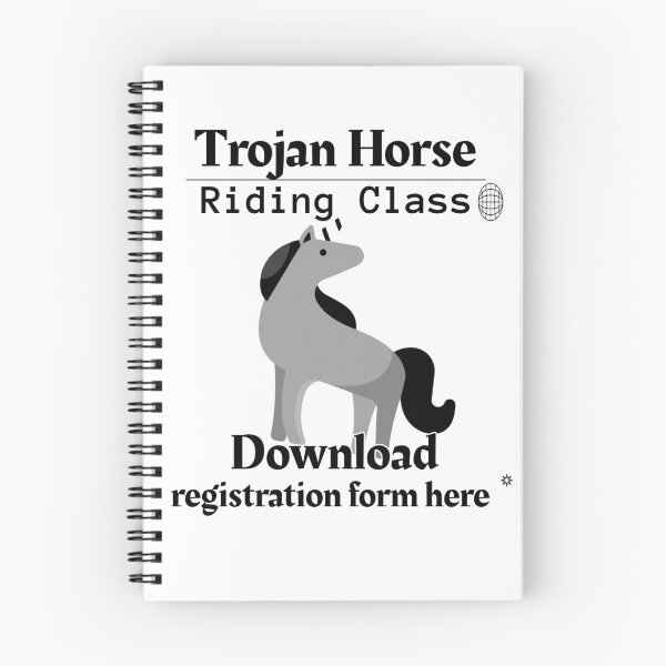 Item preview, Trojan Horse Riding Class - Download form here - Funny Computer Hacker Design designed and sold by aurielphoenix.