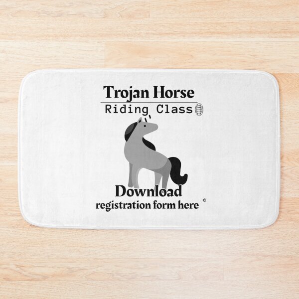 Item preview, Trojan Horse Riding Class - Download form here - Funny Computer Hacker Design designed and sold by aurielphoenix.