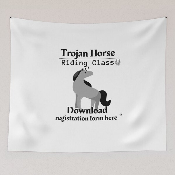 Item preview, Trojan Horse Riding Class - Download form here - Funny Computer Hacker Design designed and sold by aurielphoenix.