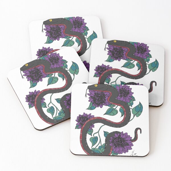 Item preview,  Snake with Black Dahlias  designed and sold by mjfitz.