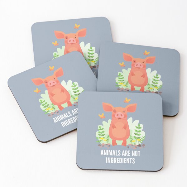 Item preview, ANIMALS ARE NOT INGREDIENTS Cute Pig Vegan Vegetarian Quote designed and sold by a-little-ink.