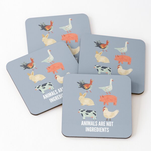 Item preview, ANIMALS ARE NOT INGREDIENTS Cute Vegan Vegetarian Quote designed and sold by a-little-ink.