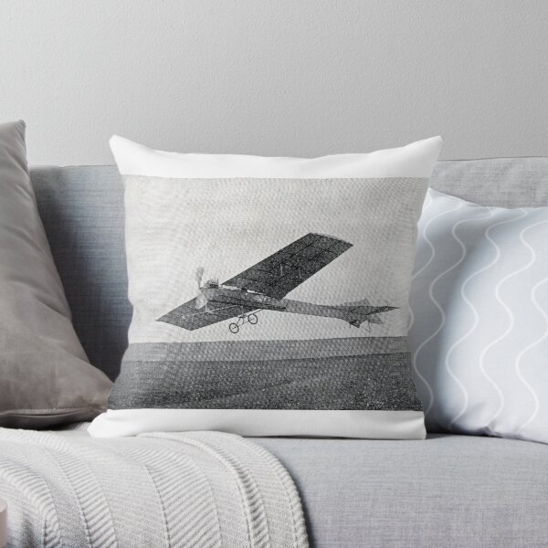 Take flight with this vintage airplane Throw Pillow