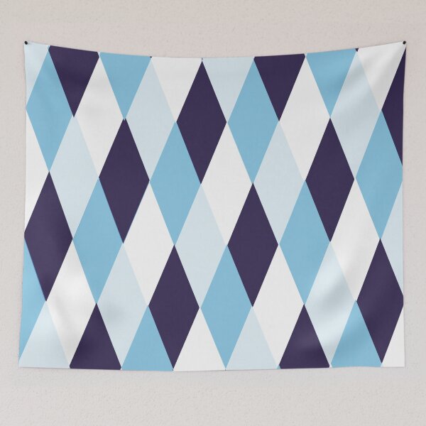 Item preview, SHADES of BLUE and White HARLEQUINS designed and sold by RachelMacht.