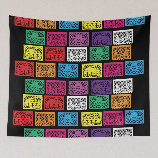 Item preview, Mexican bunting for Day of the Dead. Banner with traditional Mexican paper cutting flags. designed and sold by oasisamuel.