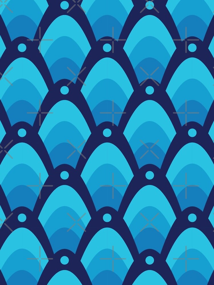 Thumbnail 4 of 4, iPhone Case, Deco Flames Geometric Pattern – Blue designed and sold by RoguePatterns.