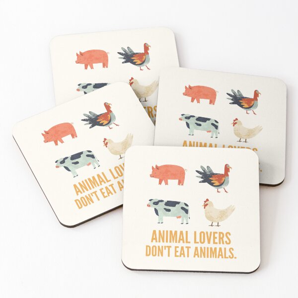 Item preview, ANIMAL LOVERS DON'T EAT ANIMALS Cute Vegan Vegetarian Quote designed and sold by a-little-ink.