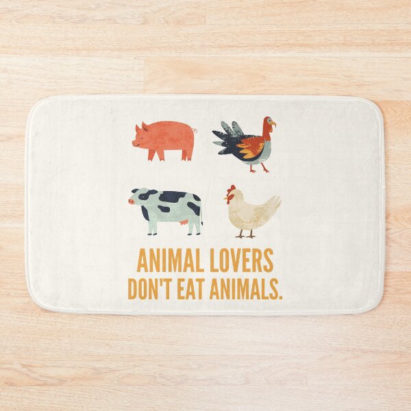 Item preview, ANIMAL LOVERS DON'T EAT ANIMALS Cute Vegan Vegetarian Quote designed and sold by a-little-ink.