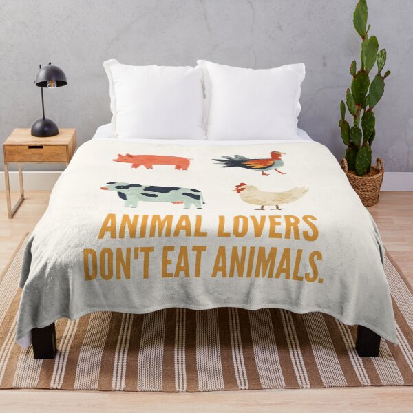 Item preview, ANIMAL LOVERS DON'T EAT ANIMALS Cute Vegan Vegetarian Quote designed and sold by a-little-ink.