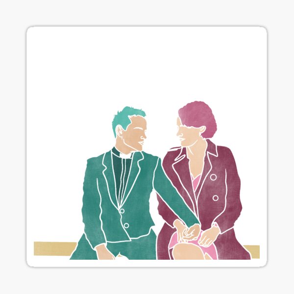 Vista previa del artículo con la obra «Fleabag and Hot Priest - Final de la serie 2 de la escena de la parada de autobús - Pasará - Andrew Scott Phoebe Waller-Bridge», diseñado y vendido por Sinead Ashcroft.