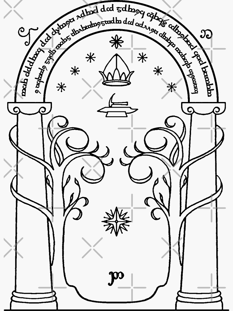 Thumbnail 3 of 3, Sticker, Doors Of Durin designed and sold by Samvice.
