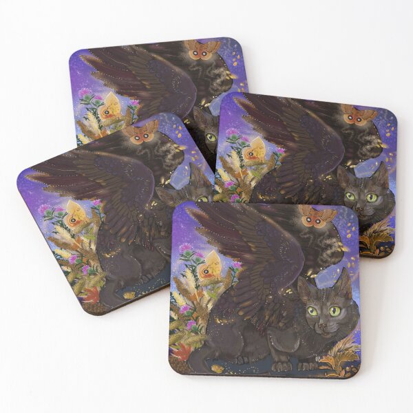 Item preview, Raven Winged Autumn Magic Cat designed and sold by Shadowind.