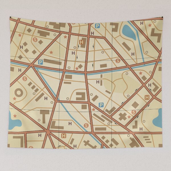 Item preview, 1980s Vintage Traveller Travel City Map designed and sold by IamTrending.