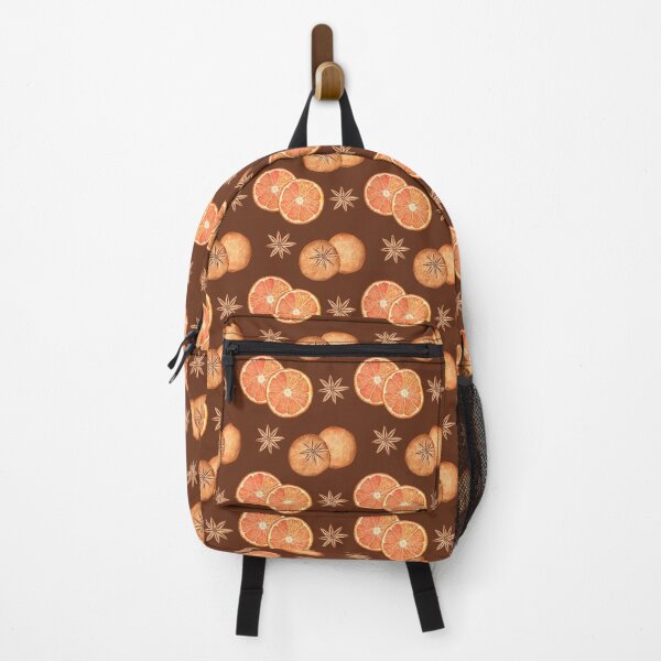 Item preview, Christmas cookies and oranges (on brown) designed and sold by Flowersforbear.